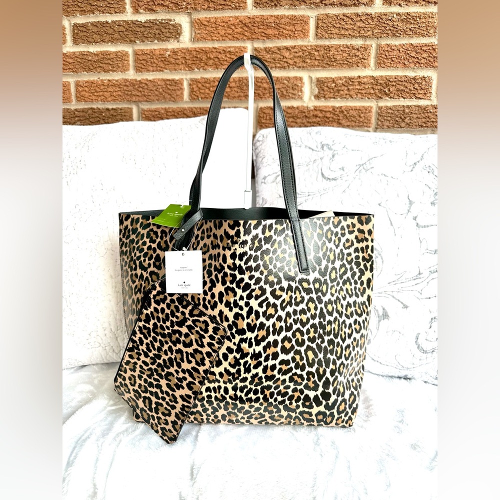Kate Spade Riversible Tote with Leopard Accent Pouch - Picture 2 of 6